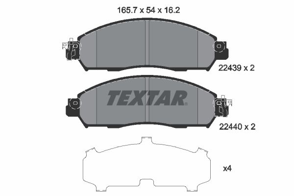 Дисковые тормозные колодки TEXTAR 2243901