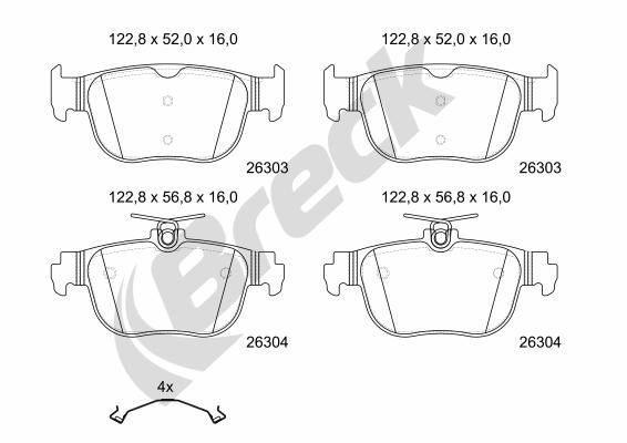 Bremsbelagsatz, Scheibenbremse