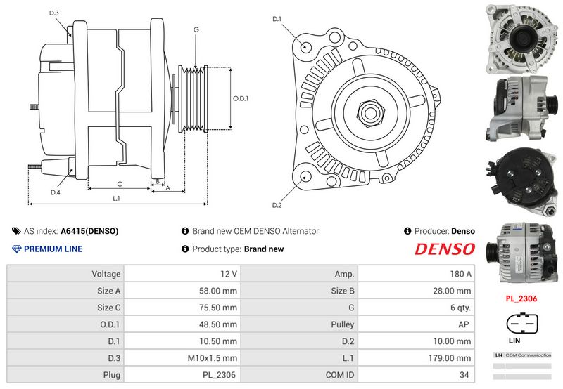 AS-PL A6415(DENSO) Alternator