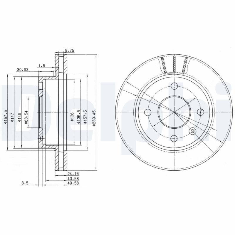 DELPHI féktárcsa BG2367