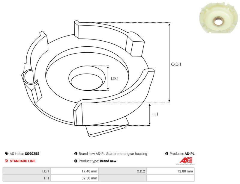 Remondikomplekt, Starter, AS-PL SG9025S