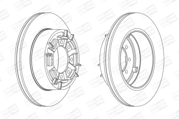 Гальмівний диск, повн., 289мм, кількість отворів 8, FIAT диск гальмівний задн.Iveco Daily II,III 89-, Champion 567128CH1