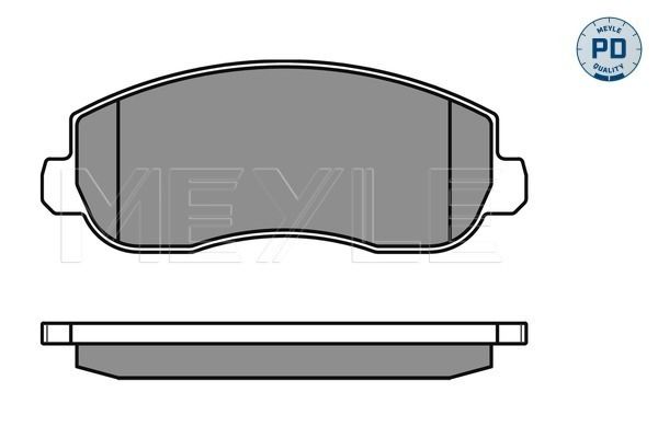Комплект гальмівних накладок, дискове гальмо, передня вісь, з контактом попередження про знос, гальмівна система Brembo, Meyle 0252514718/PD
