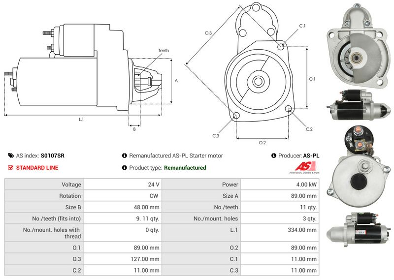 AS-PL S0107SR Starteris