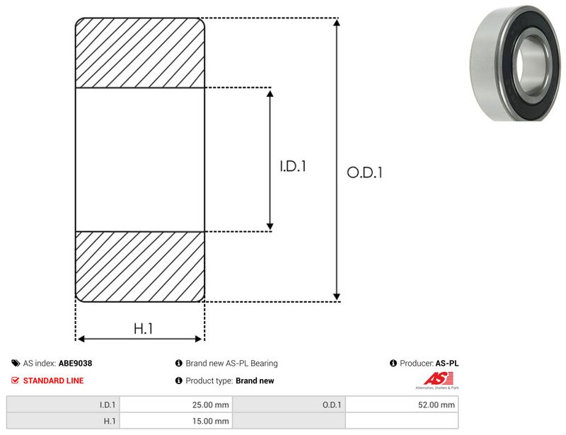 AS-PL ABE9038 Bearing