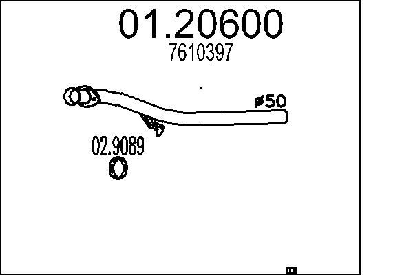 MTS kipufogócső 01.20600