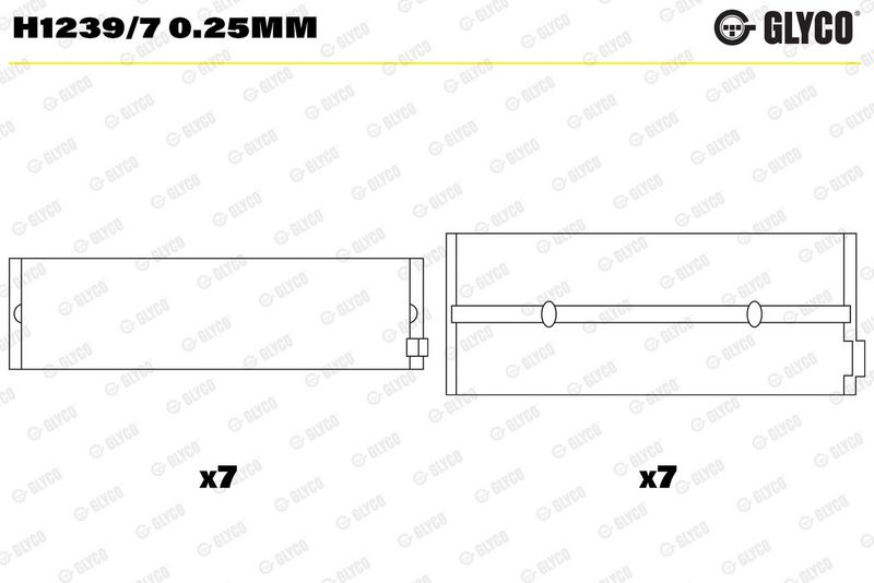 Product Kloķvārpstas gultnis GLYCO H1239/7 0.25MM Image