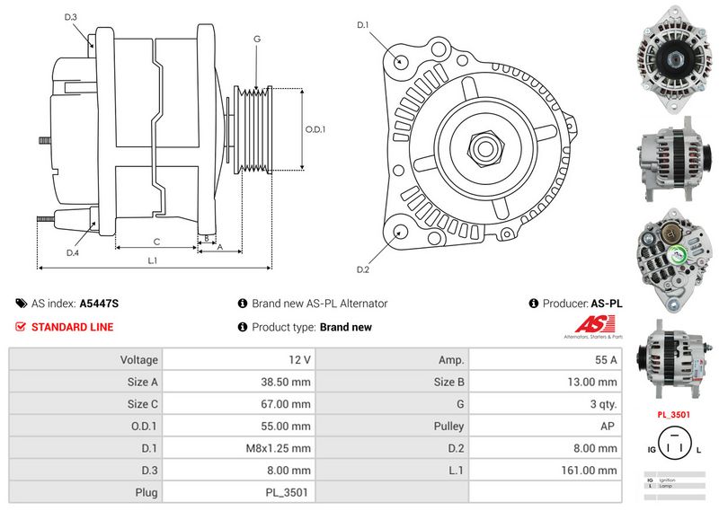 AS-PL A5447S Alternator