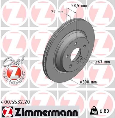 Гальмівний диск, Zimmermann 400.5532.20