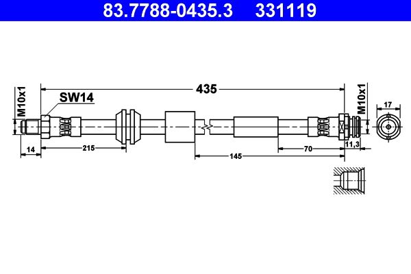 ATE fékcső 83.7788-0435.3