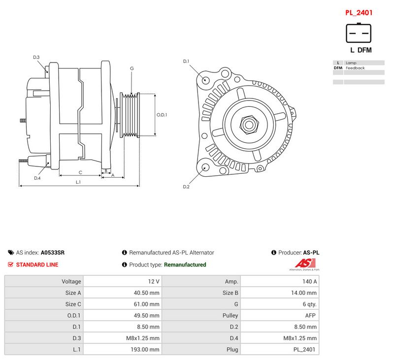 Generaator AS-PL A0533SR