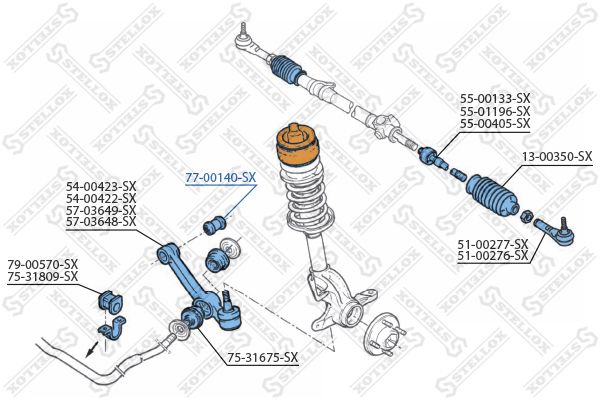 STELLOX 77-00140-SX Mounting, control/trailing arm