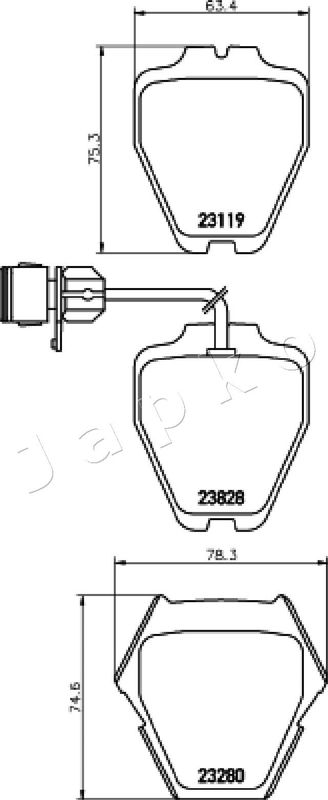 JAPKO 500928 Brake Pad Set, disc brake