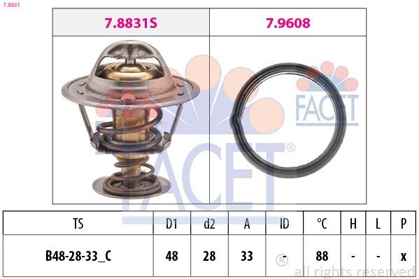 FACET Thermostaat, koelvloeistof 7.8831