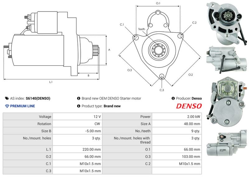 AS-PL S6140(DENSO) Starter