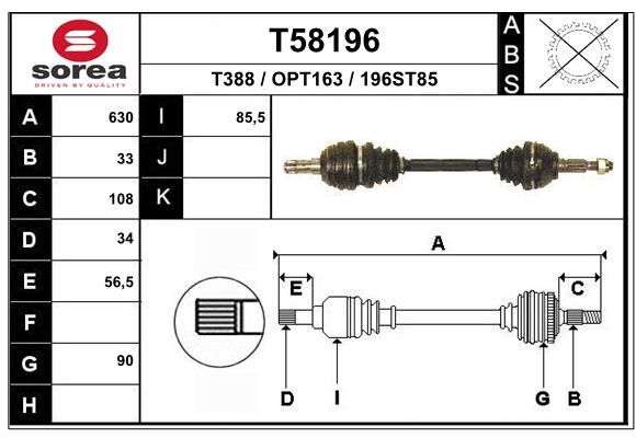 EAI hajtótengely T58196