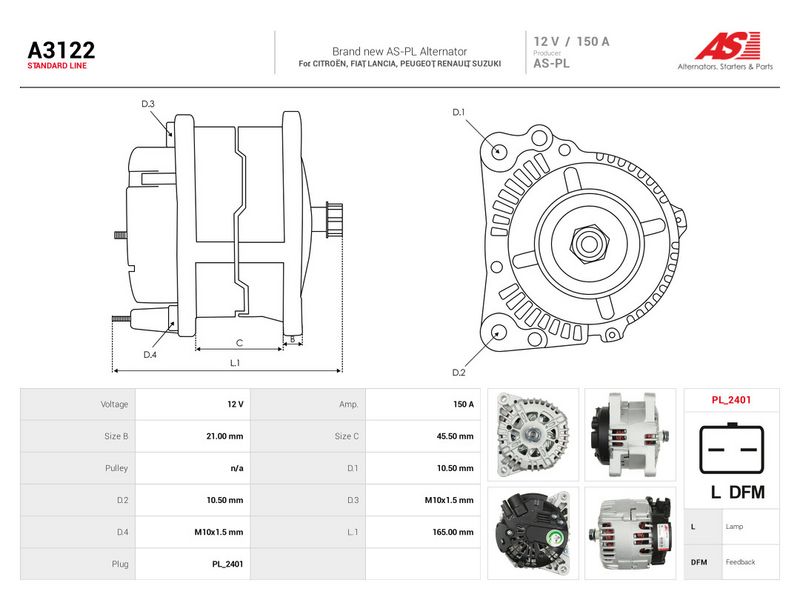Generaator, AS-PL A3122