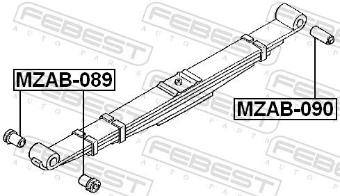 FEBEST MZAB-089 Bushing, leaf spring