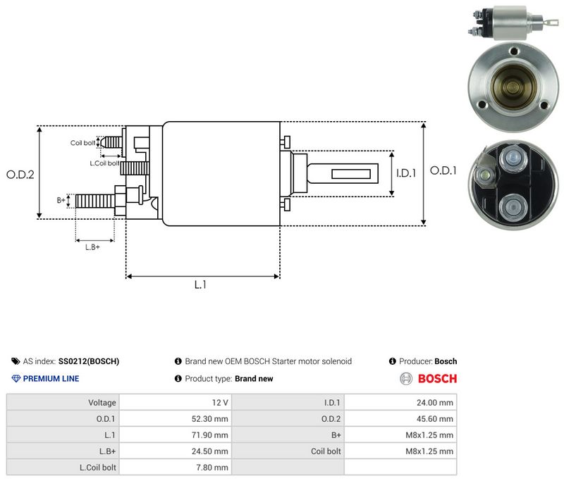 AS-PL SS0212(BOSCH) Solenoid Switch, starter