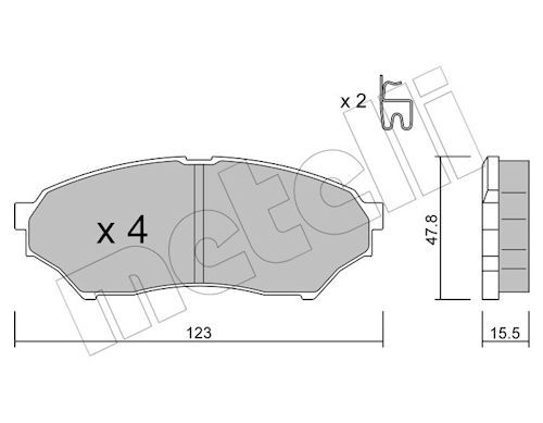 METELLI 22-0397-0 Комплект гальмівних накладок, дискове гальмо