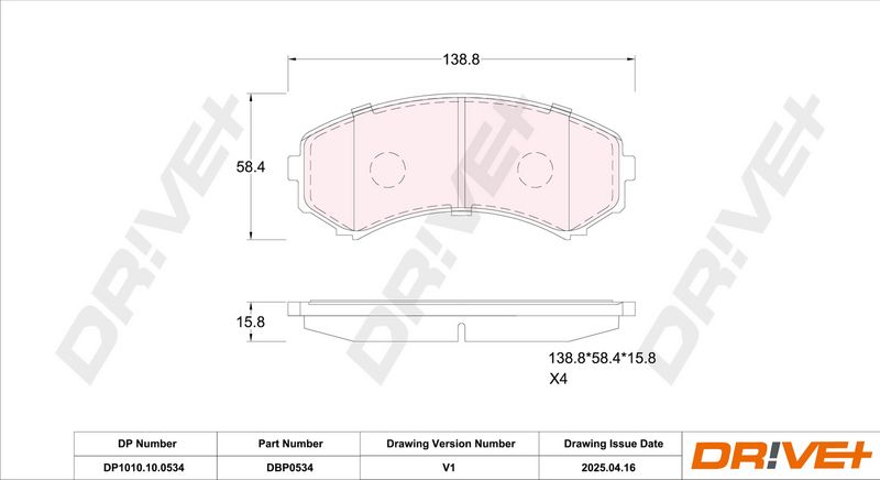 Set placute frana,frana disc DP1010.10.0534 Dr!ve+