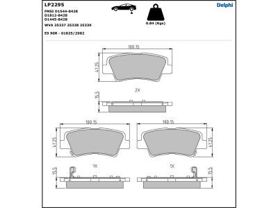 DELPHI LP2295 Brake Pad Set, disc brake