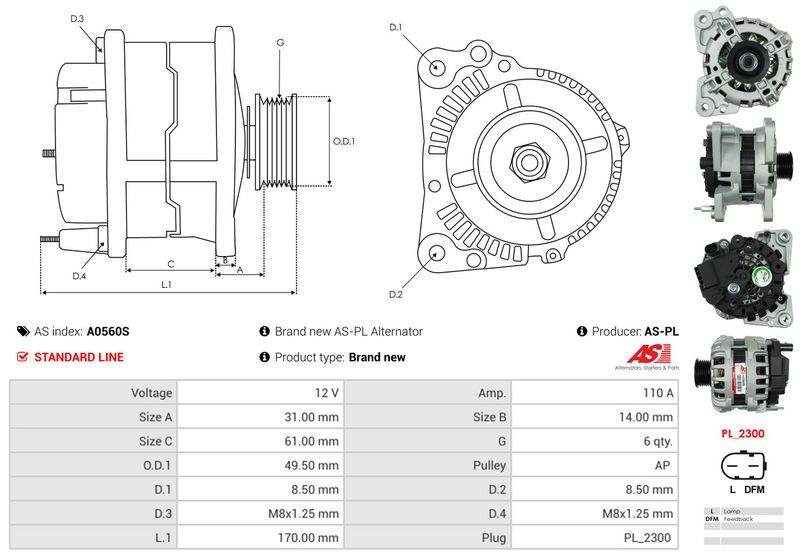 AS-PL A0560S Alternator