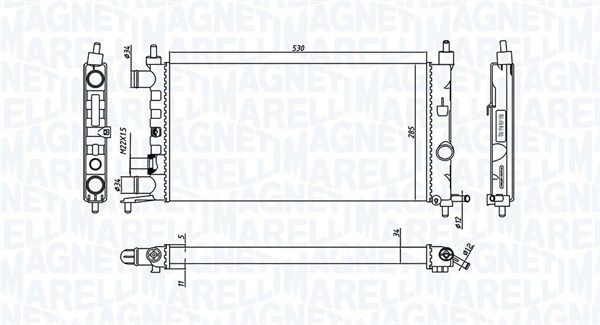 MAGNETI MARELLI радіатор OPEL CORSA B 1,0 12V-1,2 16V 96 [350213776000]