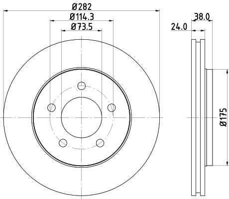 HELLA 8DD 355 107-931 Brake Disc