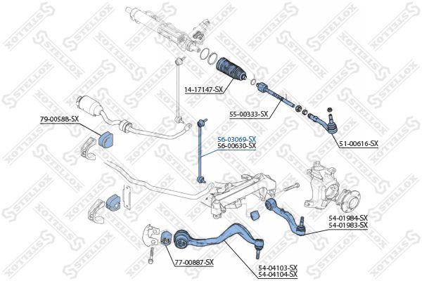 STELLOX 56-03069-SX Link/Coupling Rod, stabiliser bar