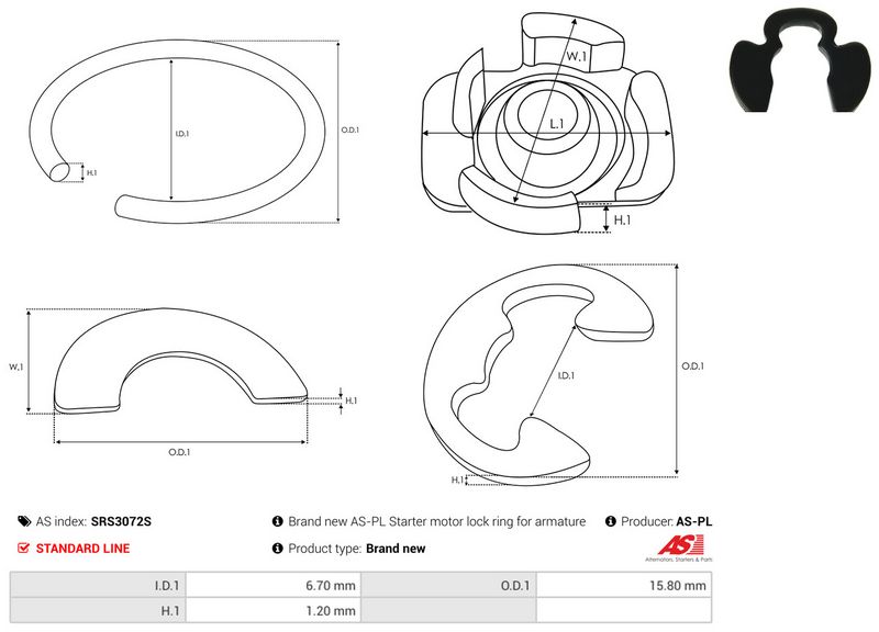 AS-PL SRS3072S Repair Kit, starter