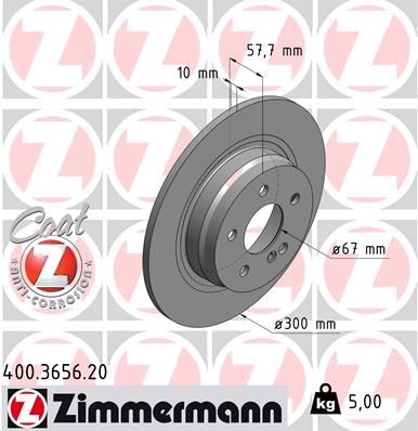 Гальмівний диск, Zimmermann 400.3656.20