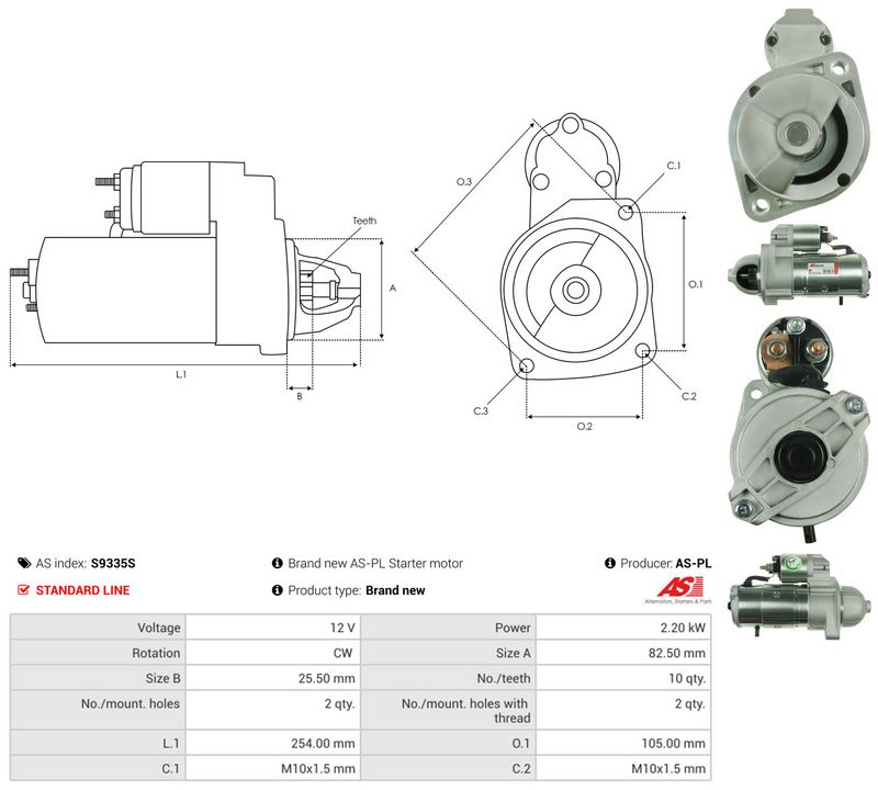 Starter, AS-PL S9335S