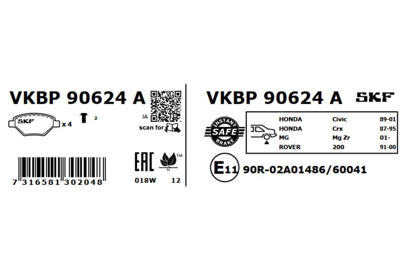 SKF VKBP 90624 A Brake Pad Set, disc brake