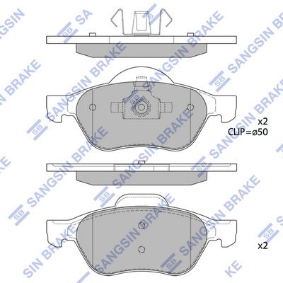 Комплект гальмівних накладок, дискове гальмо, Hi-Q SP1840