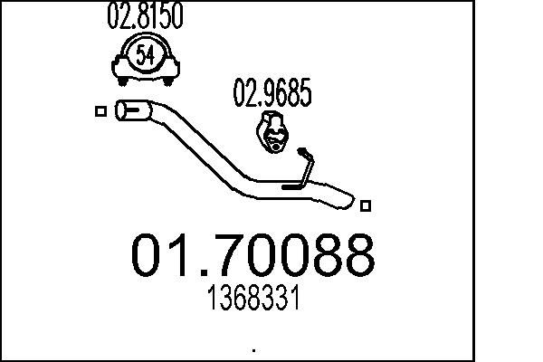 MTS kipufogócső 01.70088