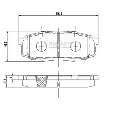 Комплект гальмівних накладок, дискове гальмо, Nipparts N3612043