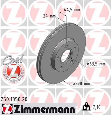 Гальмівний диск, Zimmermann 250.1350.20