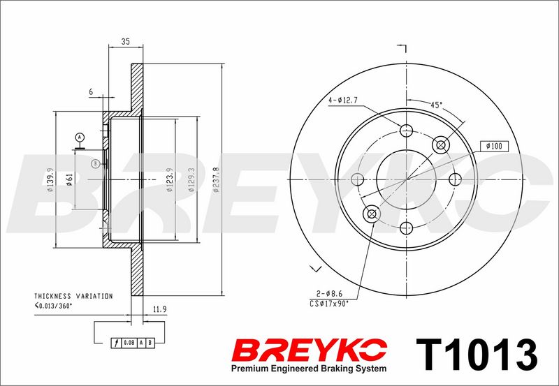 DAVID VASCO T1013 Brake Disc