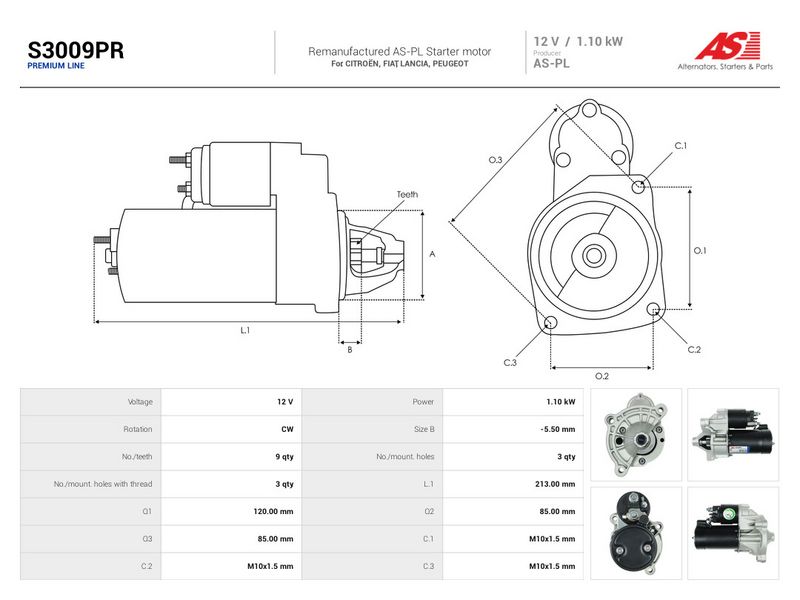 Starter, AS-PL S3009PR