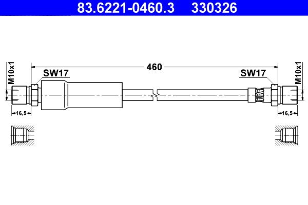 Furtun frana 83.6221-0460.3 ATE