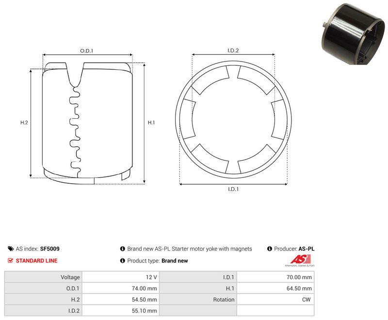AS-PL SF5009 Field Winding, starter
