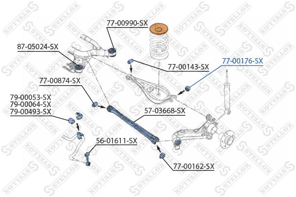 STELLOX 77-00176-SX Mounting, control/trailing arm