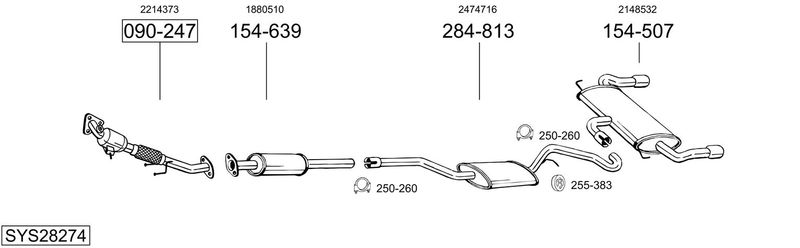 BOSAL kipufogórendszer SYS28274