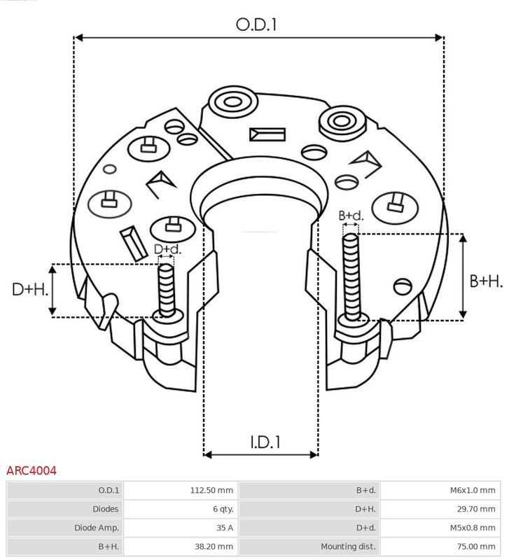 AS-PL ARC4004 Rectifier, alternator