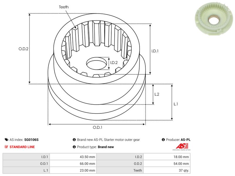 AS-PL SG0106S Repair Kit, starter