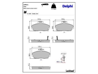 DELPHI LP911 Brake Pad Set, disc brake