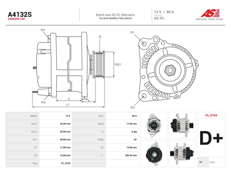 Generaator, AS-PL A4132S