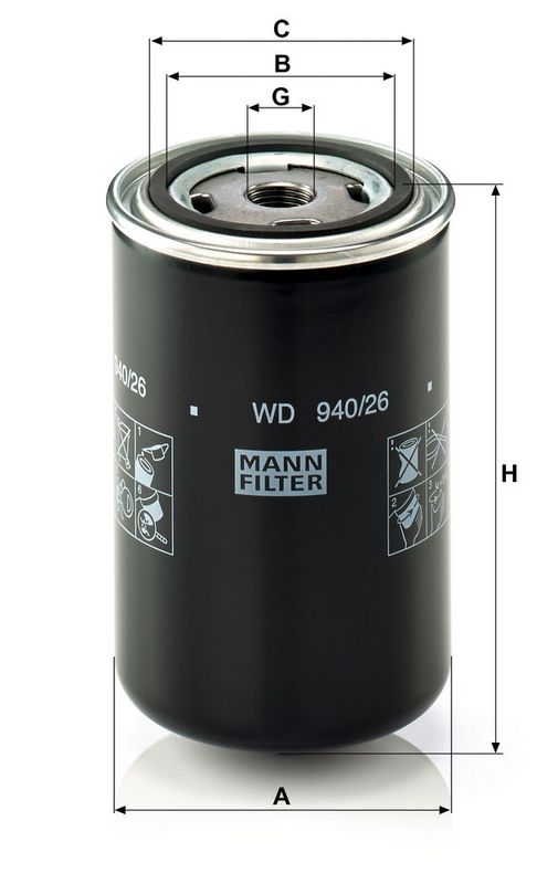 Oliefilter (geschroefd)