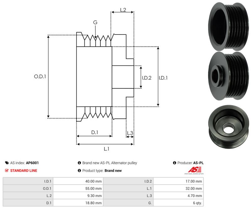 Rihmaratas, generaator, AS-PL AP6001